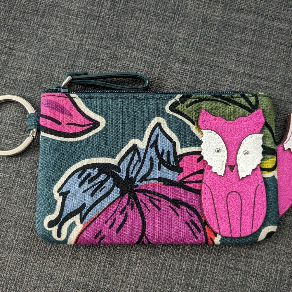 Vera Bradley fox zip ID coin purse